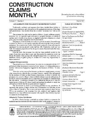 Construction Claims Monthly
